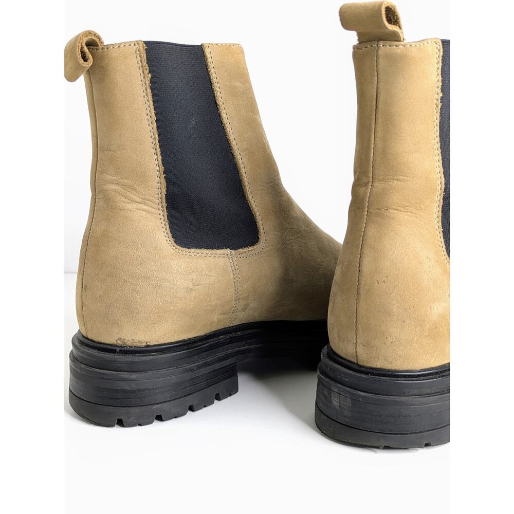 Jenni Kayne Brooklyn Lug Chelsea Boot 39 Walnut Tan Suede Leather Pull On 8.5 - Picture 12 of 14